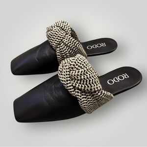 RODO Mules Black Sz 38 Made in Italy
